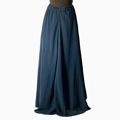 Navy blue Chiffon Sequence thread work palazzo trousers with short shirt and dupatta