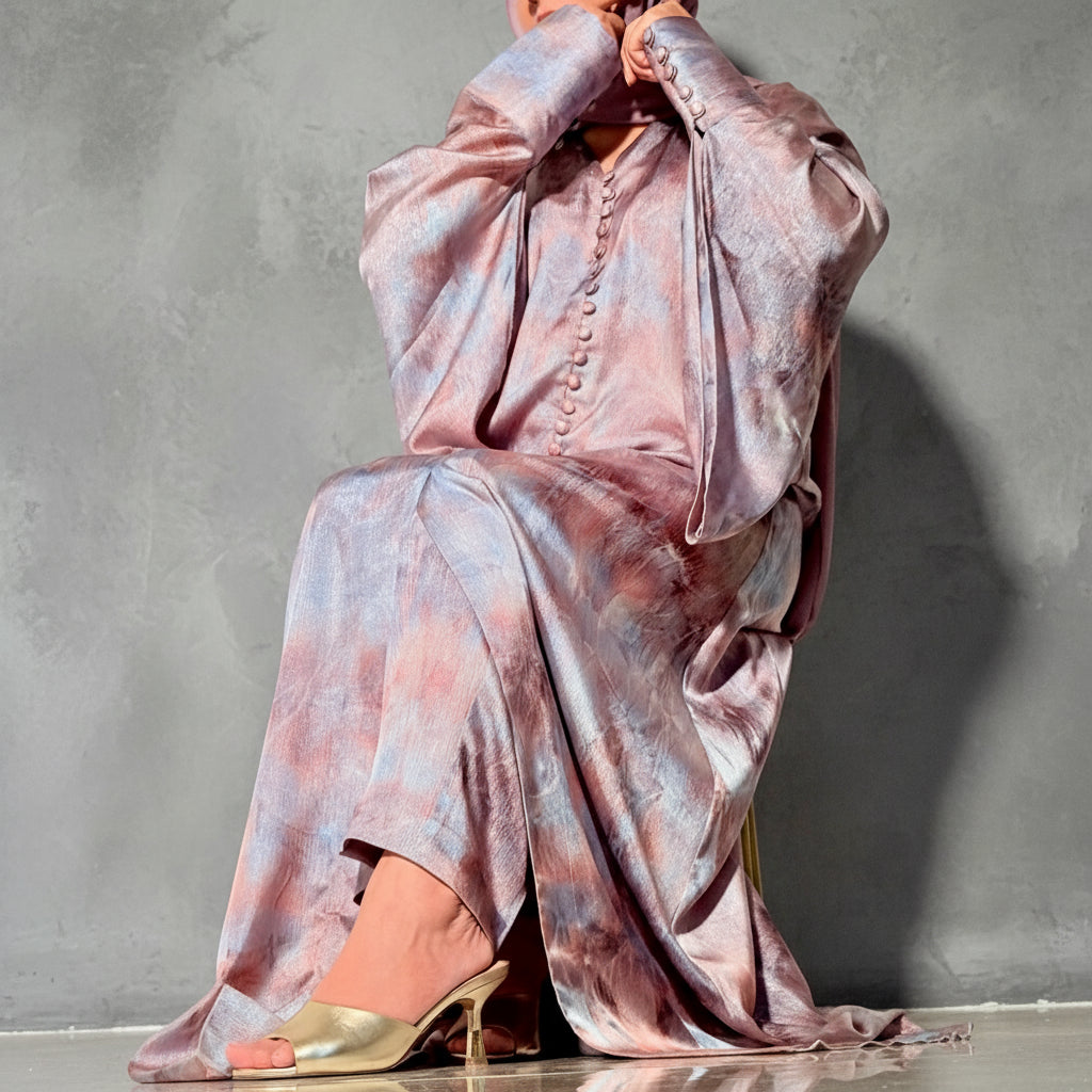 Ward Al-Rainbow(ورد قوس قزح) Silk & lightweight Stitched 1 Pc