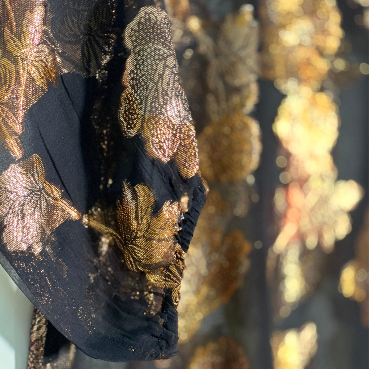 French Silk Chiffon Flower 
Design Top with Soft Brown Trouser