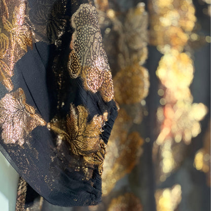 French Silk Chiffon Flower 
Design Top with Soft Brown Trouser
