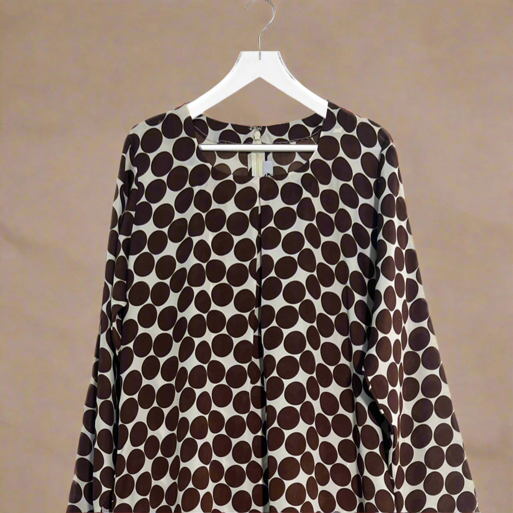 Polka Dot Chiffon Maxi Stitched 1 Pc