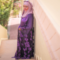 Purple Cape with Black Maxi Stitched 2Pcs