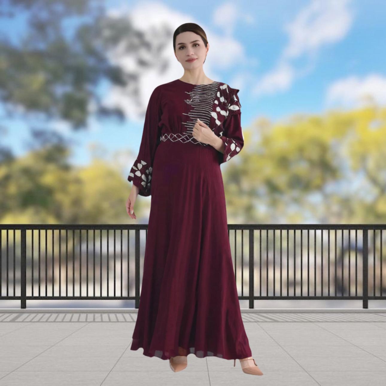 Long maxi frock cutdana & Moti work