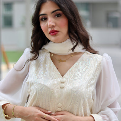 Classic Chikankari Embroidered Lawn Stitched 3 Pcs