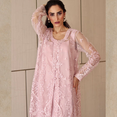 Pink Oasis Embroidered Lawn Stitched 3 Pcs