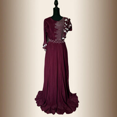 Long maxi frock cutdana & Moti work