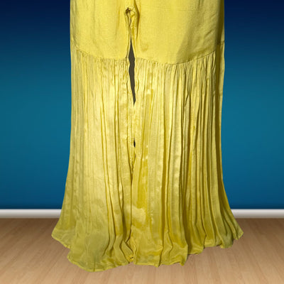 3 piece chiffon dress palazzo with short shirt (modern style handwork embroidery)