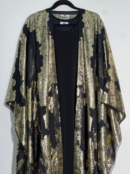 French Silk Chiffon Metallic Arab style Kaftan (Jellabiya)