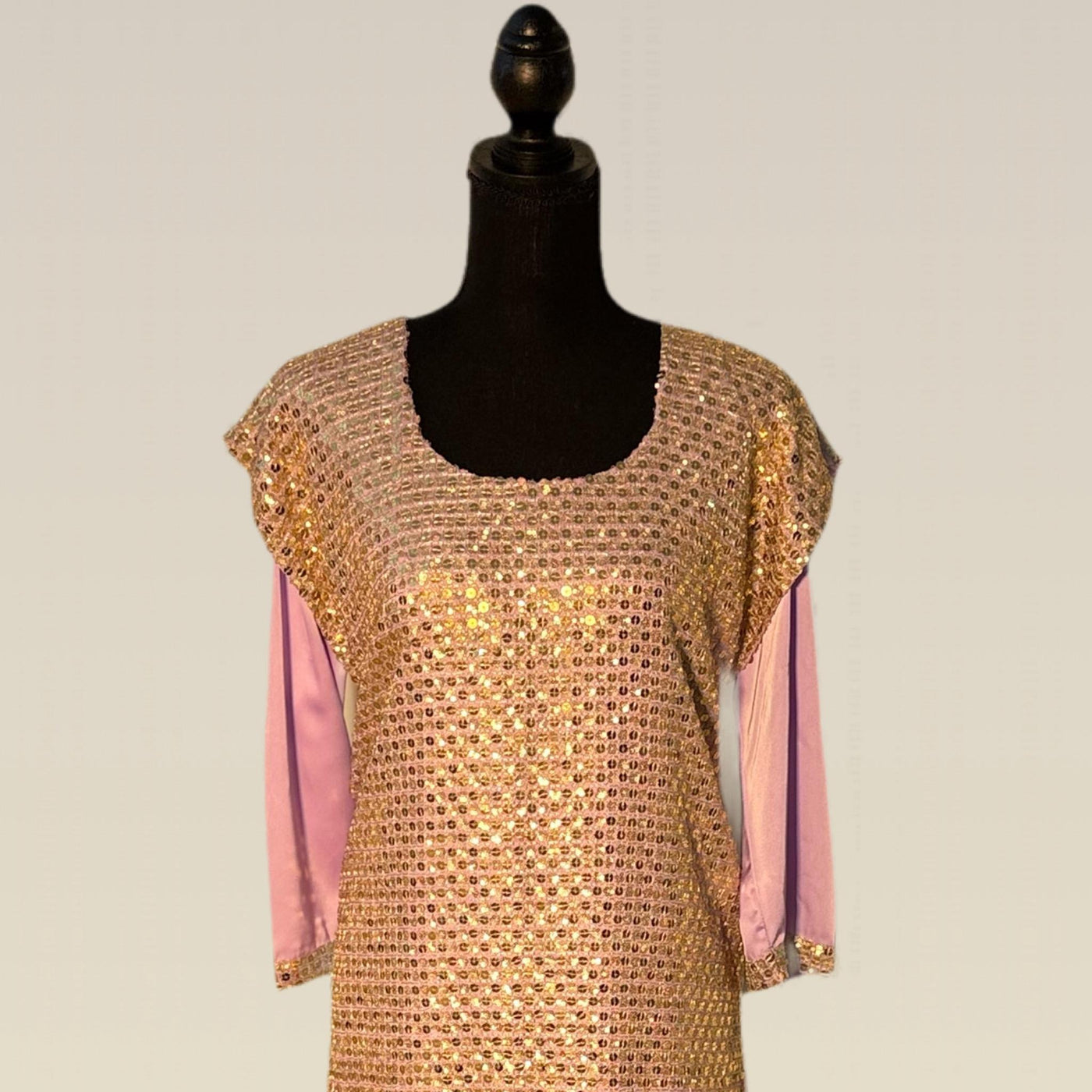Purple dress designed with chiffon sequins fabric