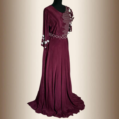 Long maxi frock cutdana & Moti work