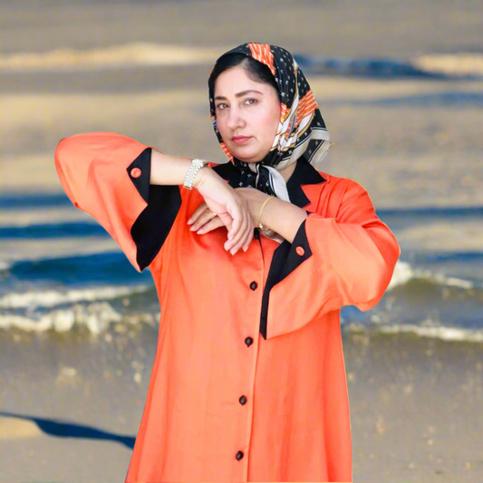 Light Orange Trouser & shirt 2 piece dress