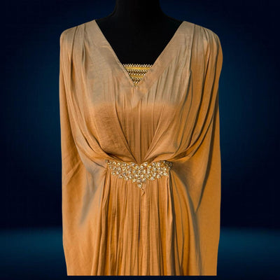 Luxury Traditional kaftan with Motif and pearls lace