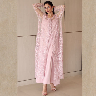 Pink Oasis Embroidered Lawn Stitched 3 Pcs