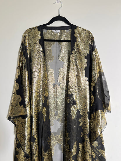 French Silk Chiffon Metallic Arab style Kaftan (Jellabiya)