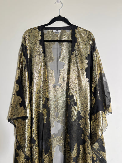 French Silk Chiffon Metallic Arab style Kaftan (Jellabiya)