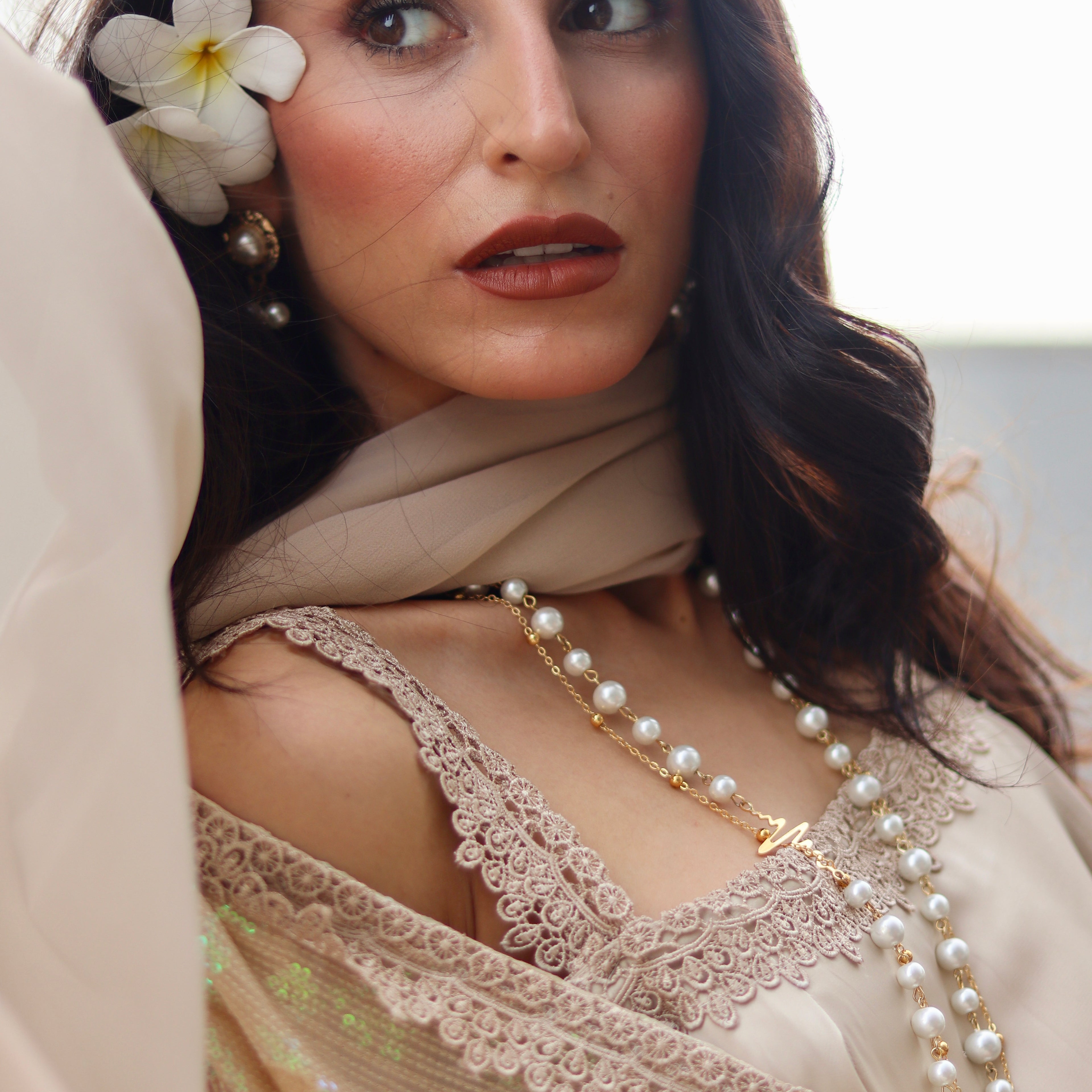 Layered Cape & Maxi Stitched 2 Pcs