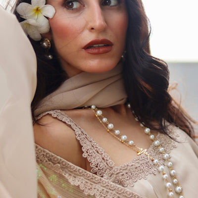 Layered Cape & Maxi Stitched 2 Pcs