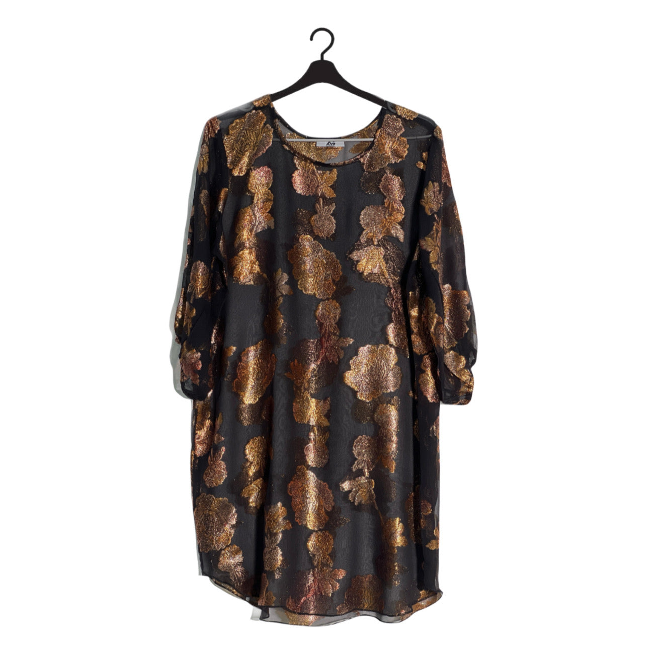 French Silk Chiffon Flower 
Design Top with Soft Brown Trouser