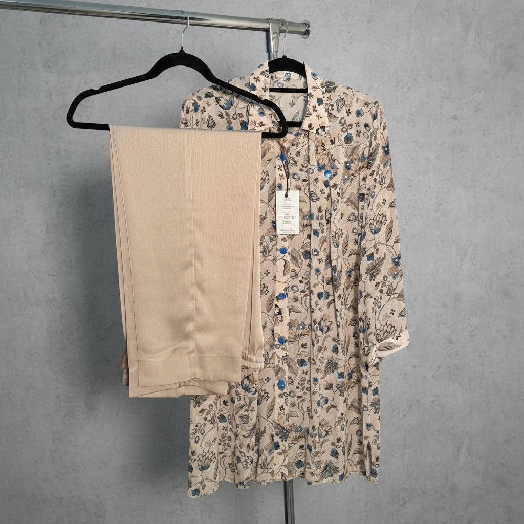 Silk & Sand Luxury Silk Stitched 2 Pcs Set