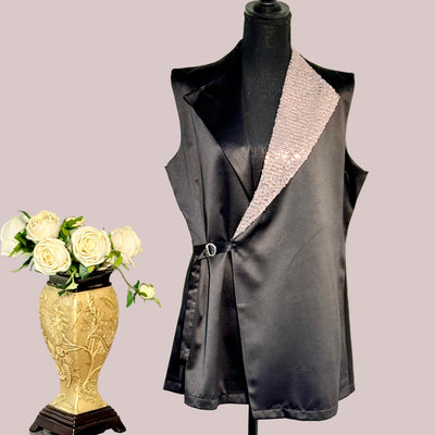 Buckle Detail Silk Top Stitched 1 Pc