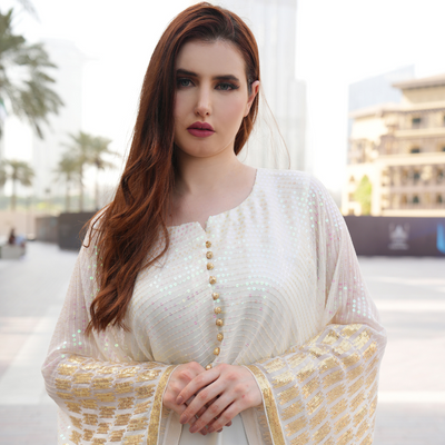 Silk Maxi designed with Chiffon Sequins