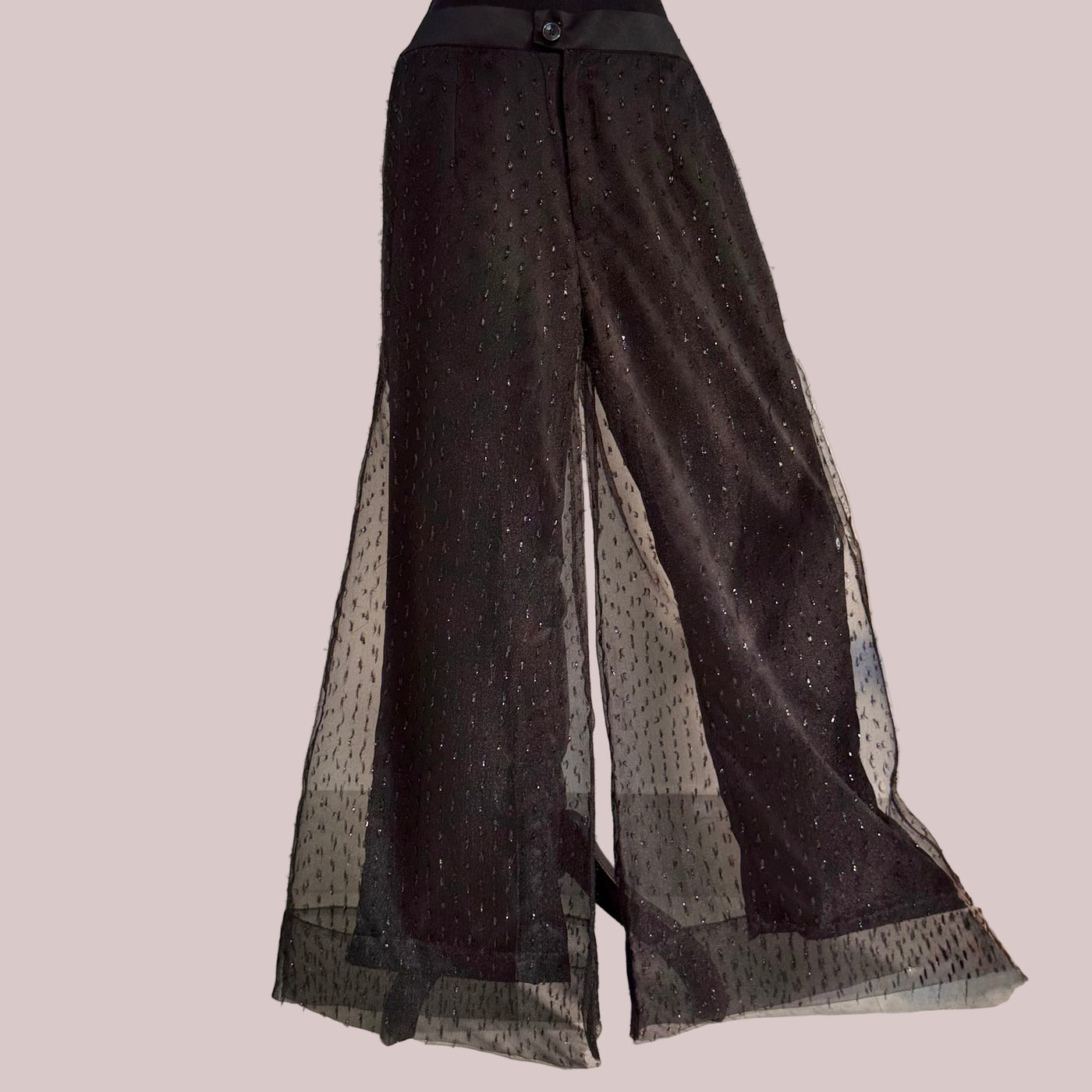 Crepe Wide-Leg Pants Stitched 1 Pc