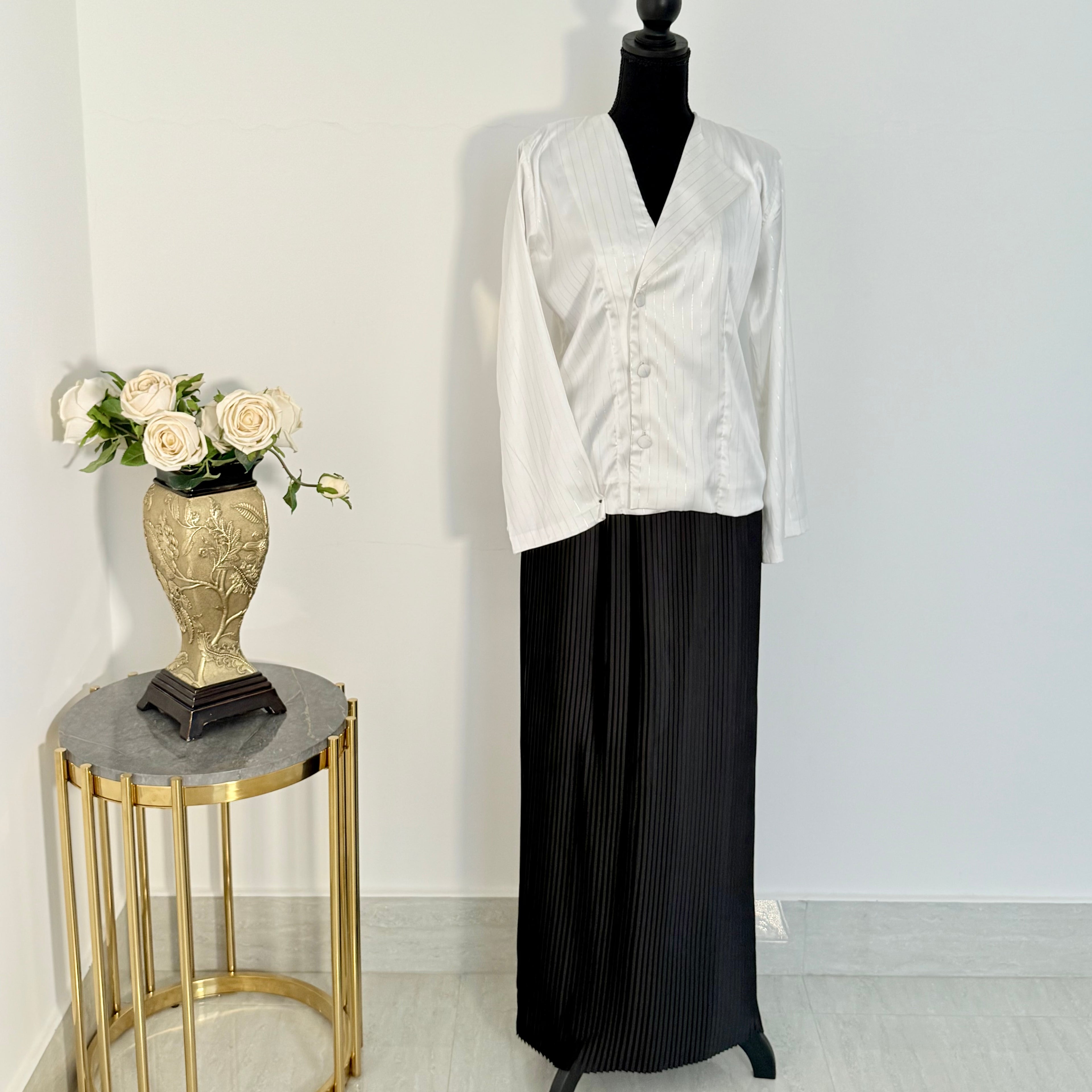 Crush Silk Skirt & Shirt Stitched 2 Pcs Ensemble