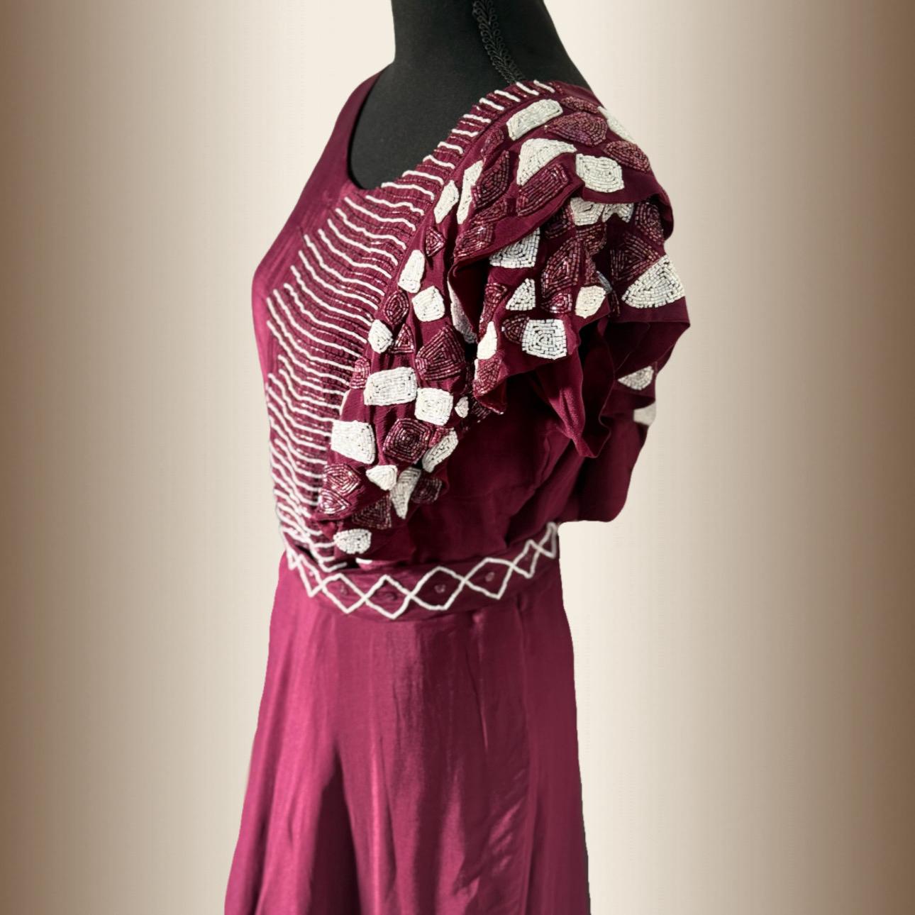 Long maxi frock cutdana & Moti work