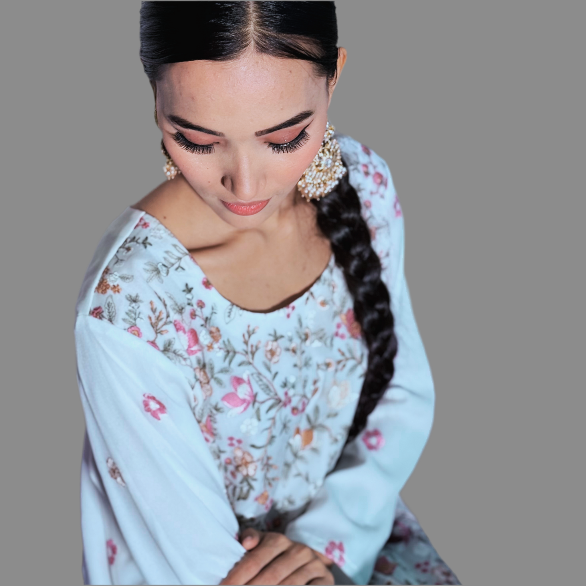 Zahra Bloom Chiffon Stitched 3 Pcs Set