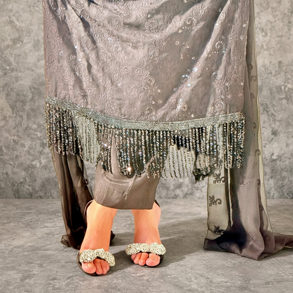 Noor Al-Layl (نور الليل) Embroidered Chiffon Stitched 3Pcs