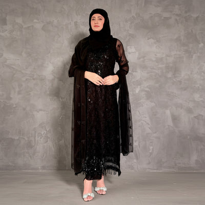 Noor Al-Layl (نور الليل) Embroidered Chiffon Stitched 3Pcs