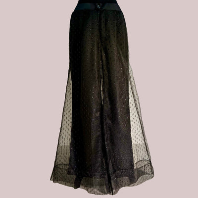 Crepe Wide-Leg Pants Stitched 1 Pc