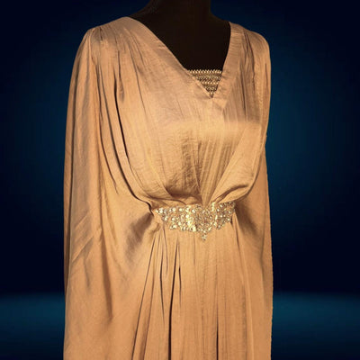 Luxury Traditional kaftan with Motif and pearls lace