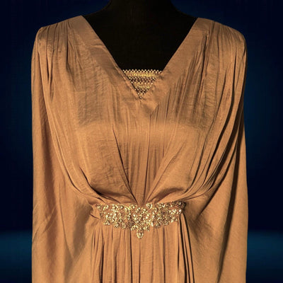 Luxury Traditional kaftan with Motif and pearls lace
