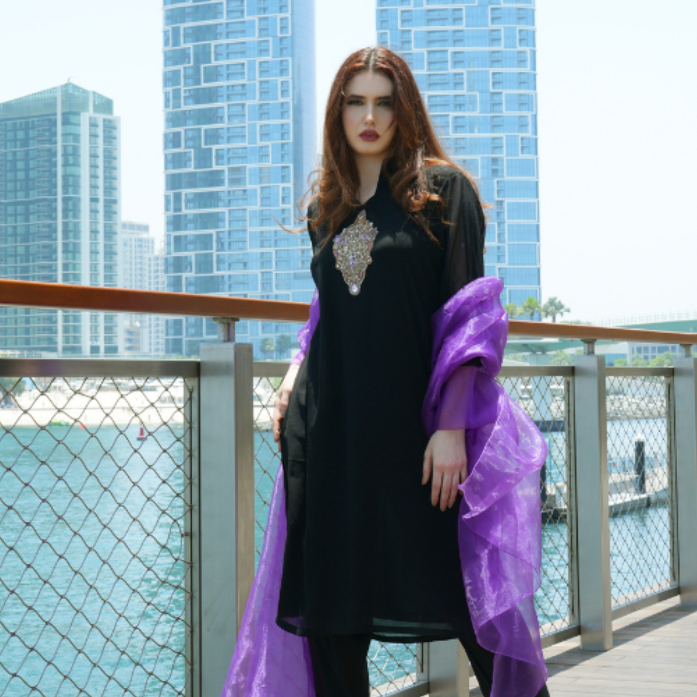 Black Top designed with handwork Motif