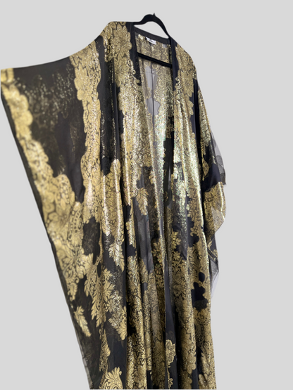 French Silk Chiffon Metallic Arab style Kaftan (Jellabiya)
