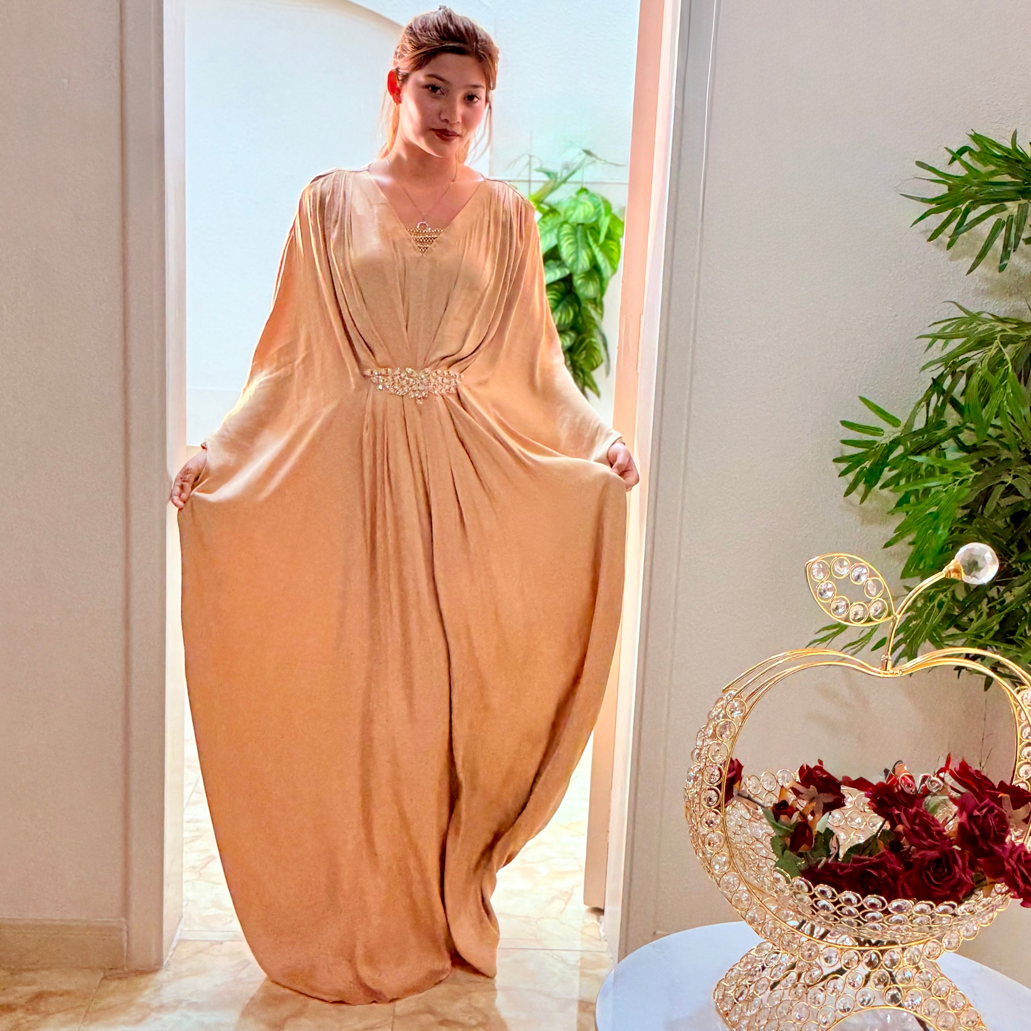 Najma Gold Kaftan Stitched