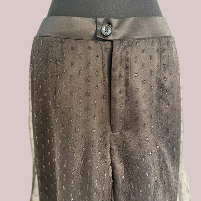 Crepe Wide-Leg Pants Stitched 1 Pc