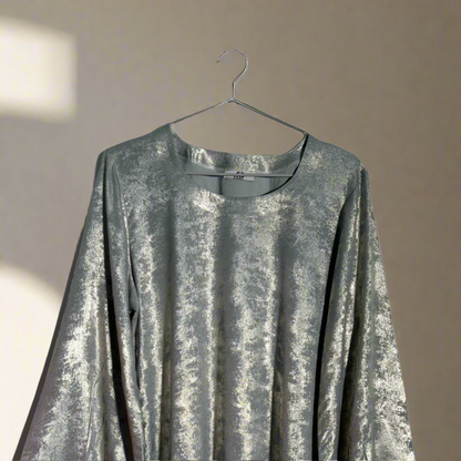 Synthetic Satin short Shirt with designed sleeves