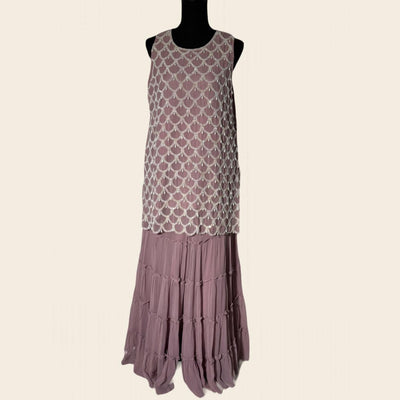Our Top selling Light pink Short embroidered shirt with Palazzo