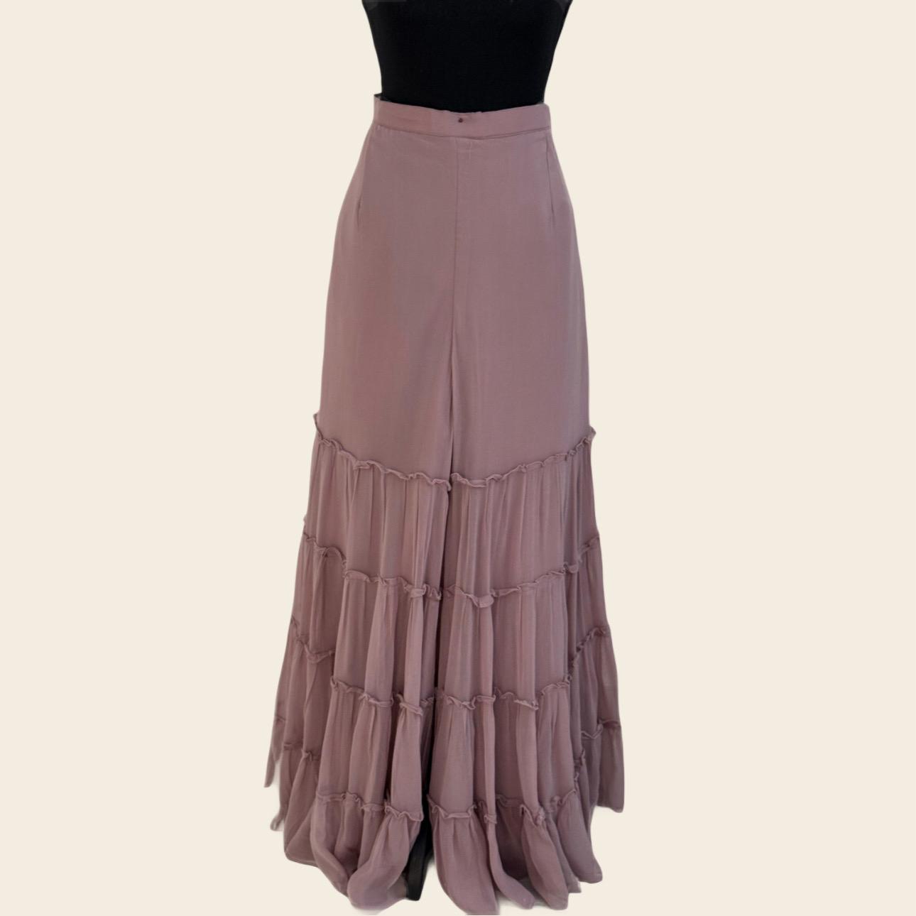 Chiffon full embroidery shirt with palazzo 3 Pcs