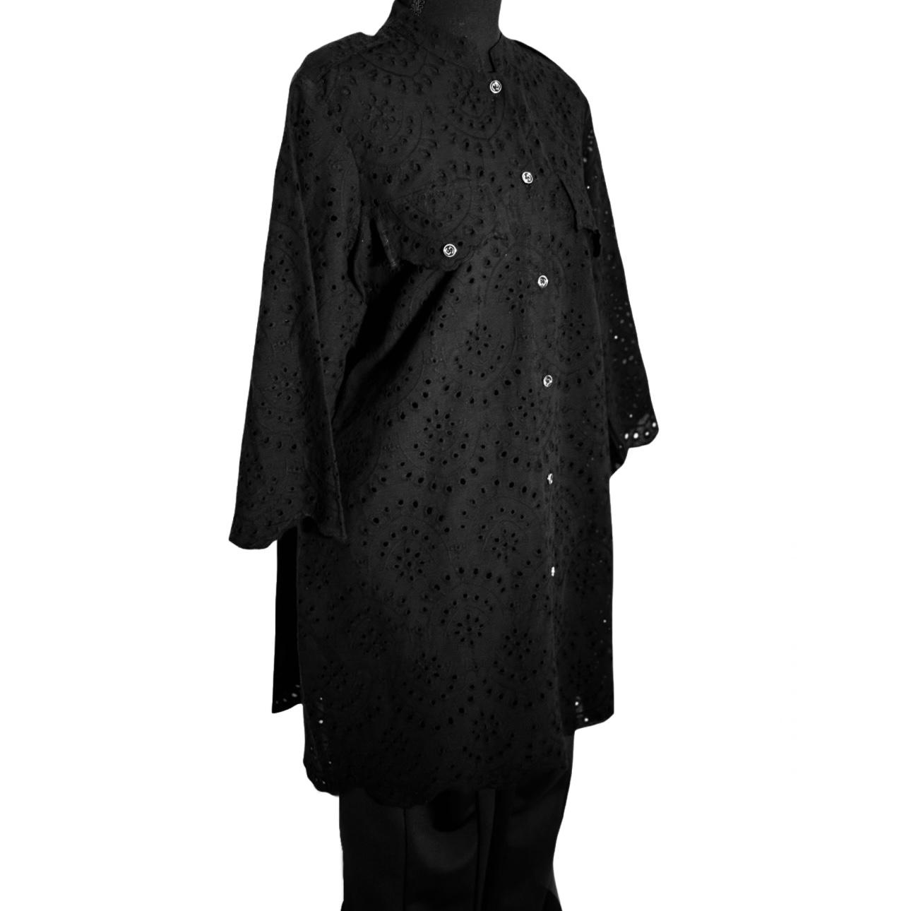 Classic Black Silk Top Stitched 1 Pc