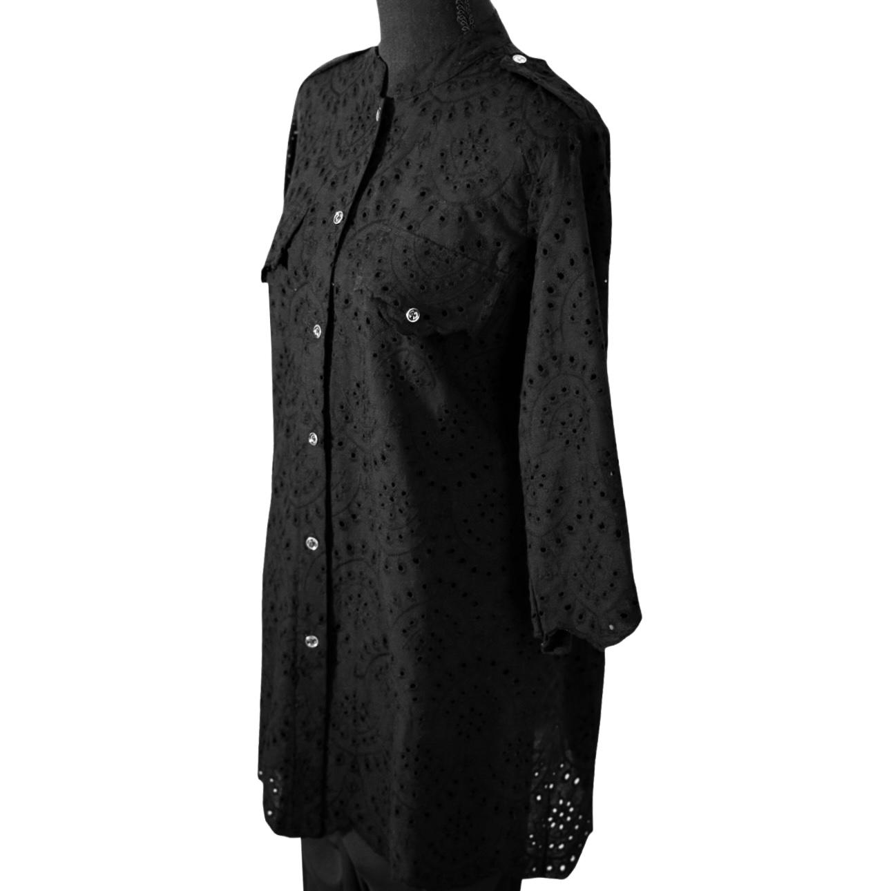 Classic Black Silk Top Stitched 1 Pc