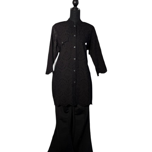 Classic Black Silk Top Stitched 1 Pc