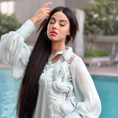 Light Sea Green Power Trio: Maxi, Cape & Dupatta