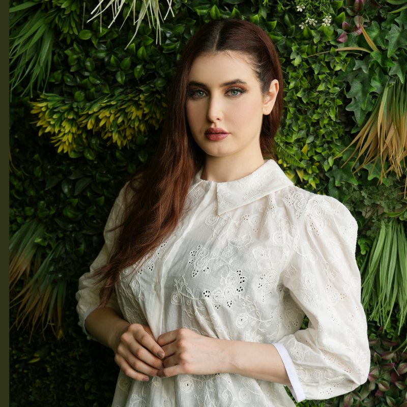 Chikankari White Cotton Top Stitched 1 Pc