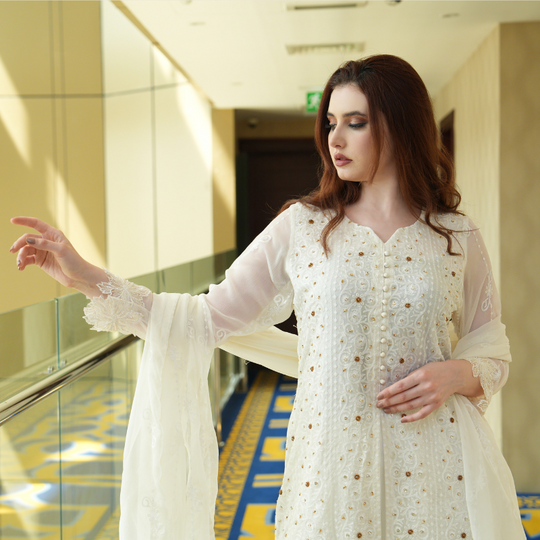 Classic Chikankari Embroidered Dress Stitched 2 Pcs