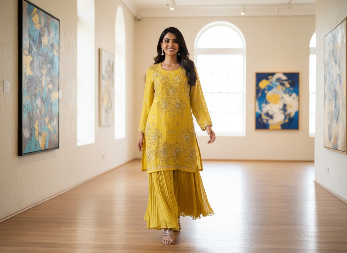 Mehndi Festive Embroidered Stitched 3 Pcs