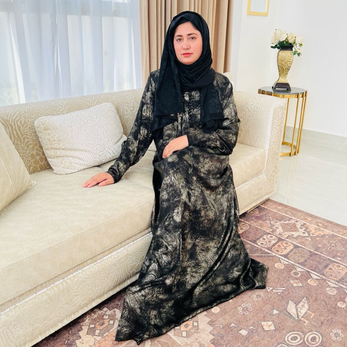 Long Arab Style High Neck Dress
