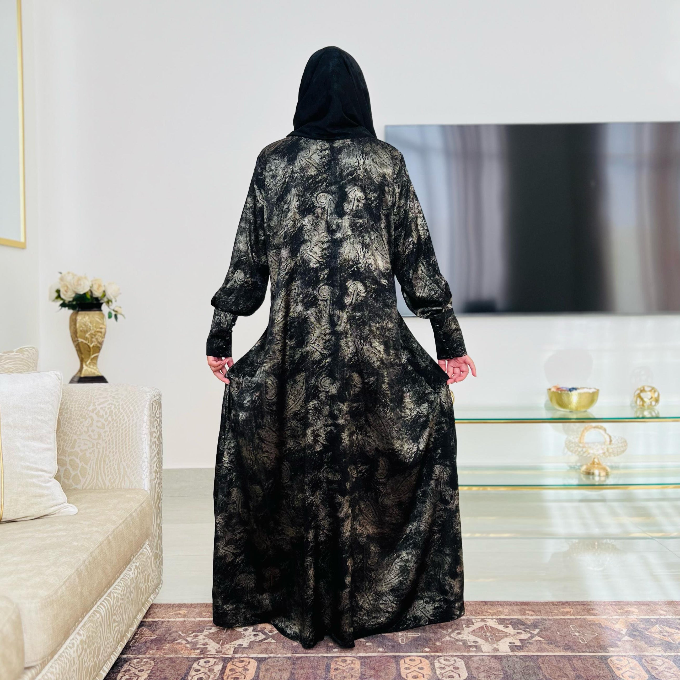 Black Jasmine silk velvet Stitched 1 Pc